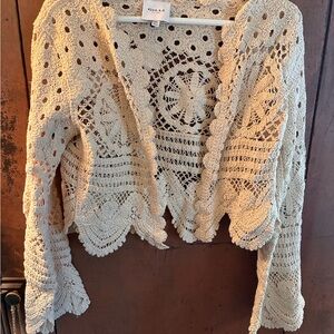 Gilli Beige Crochet Cardigan